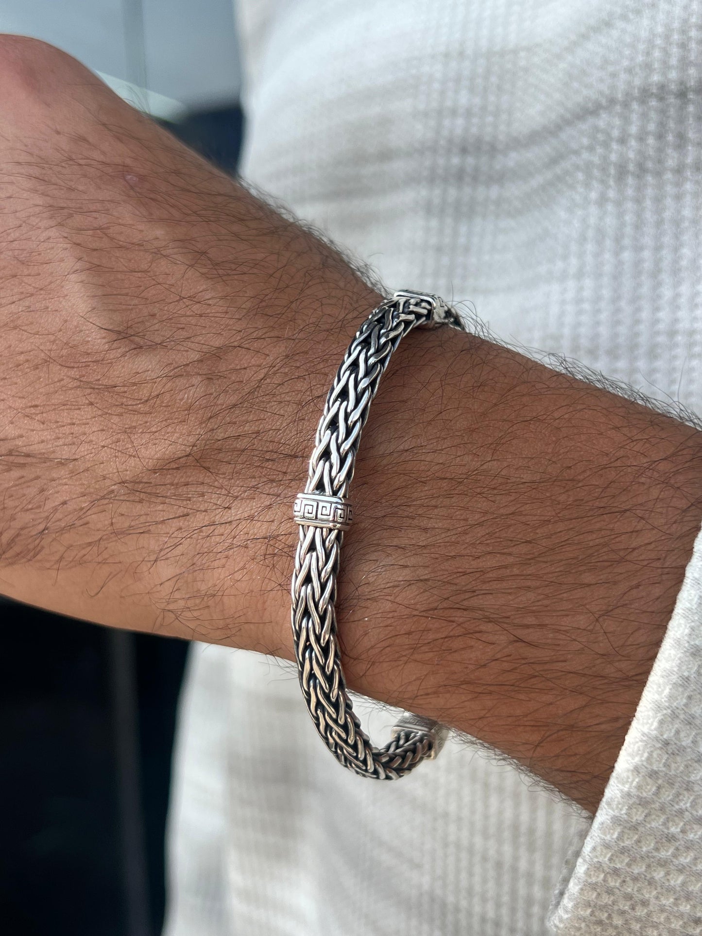 Stormy Spacers Bracelet Sterling Silver 925s-(21cm-7mm)