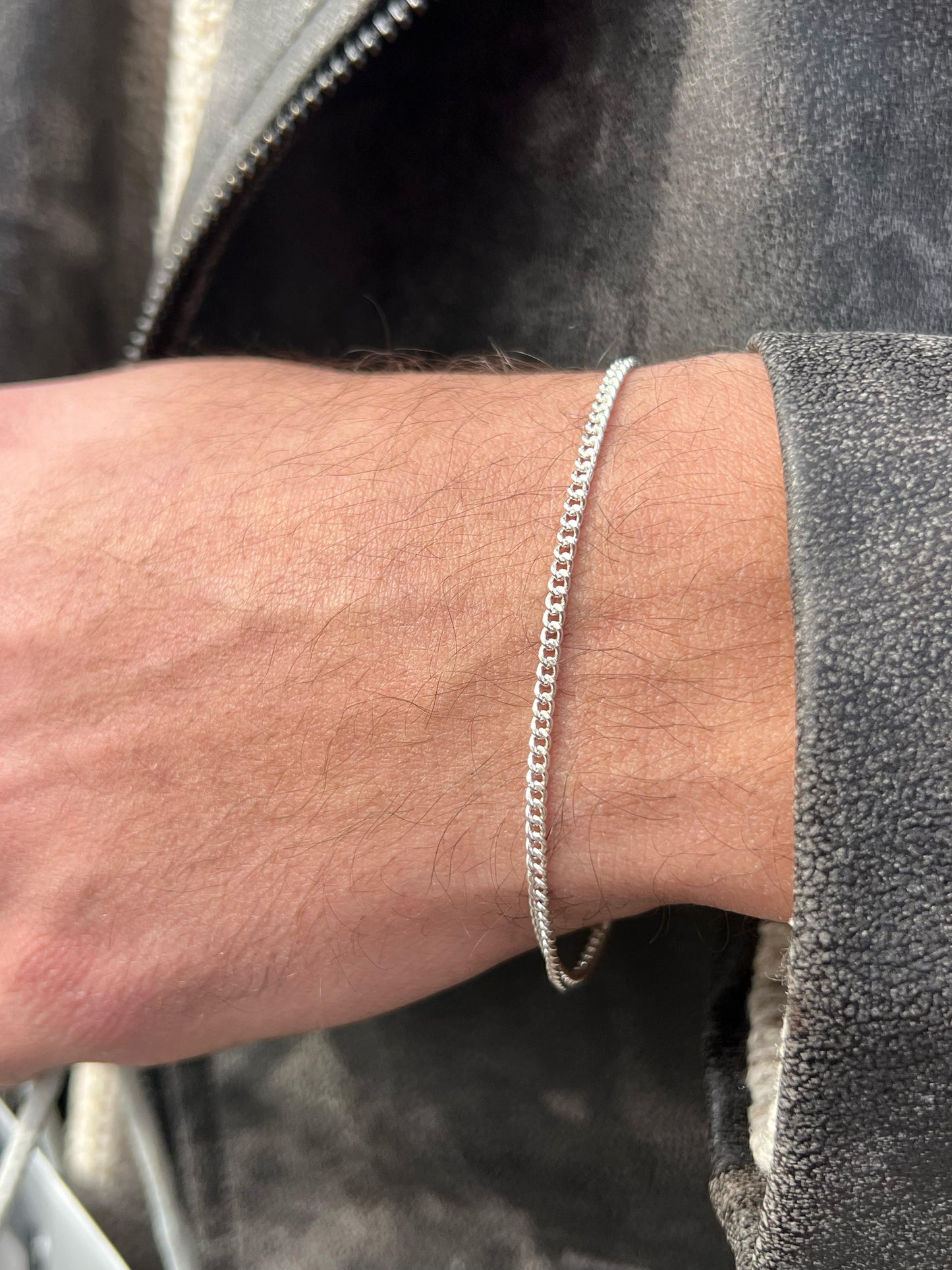 Thin Grommet Vermeil-S925 Sterling Silver Bracelet for men