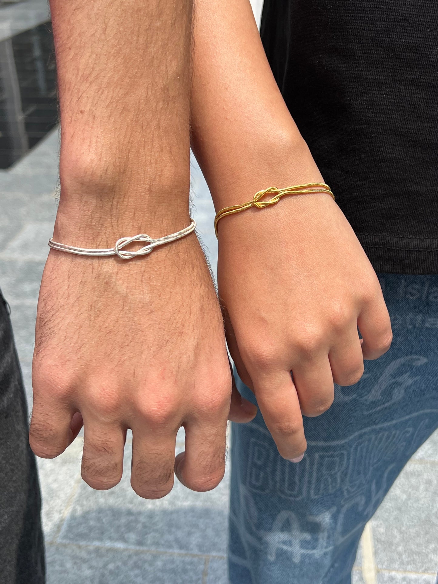 Two toned Couple Matching knot bracelets ✨