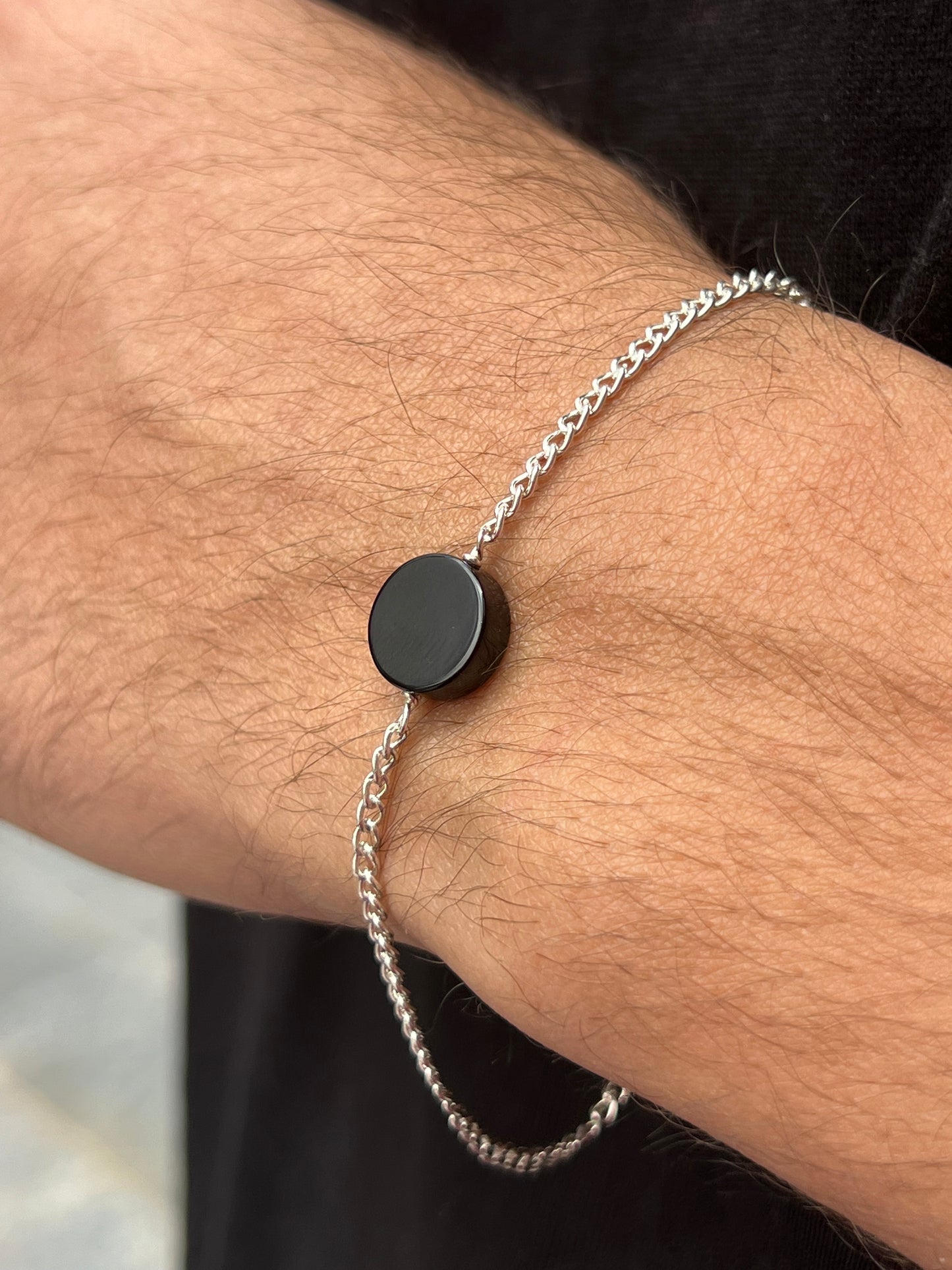 Onyx Bracelet for Men's Sterling Silver 925s