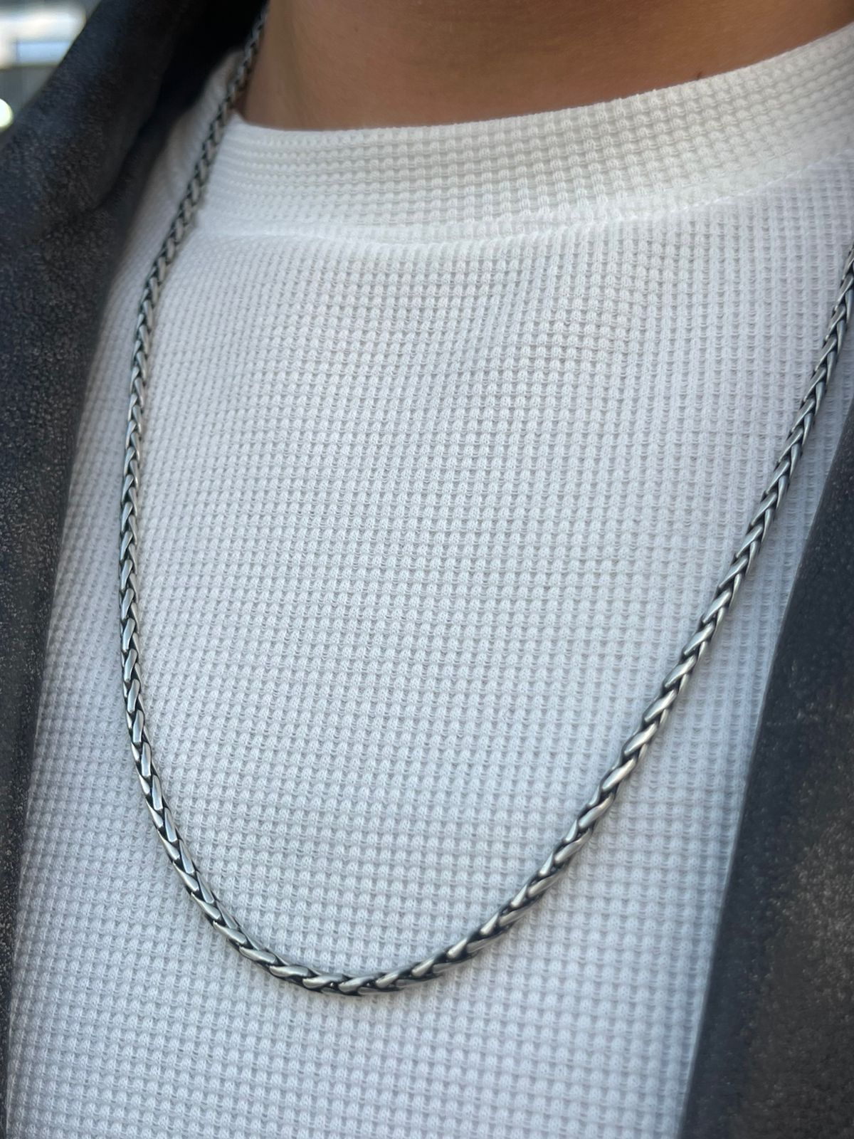 Polished Valor Necklace For Men Sterling Silver925-(65cm-4mm)