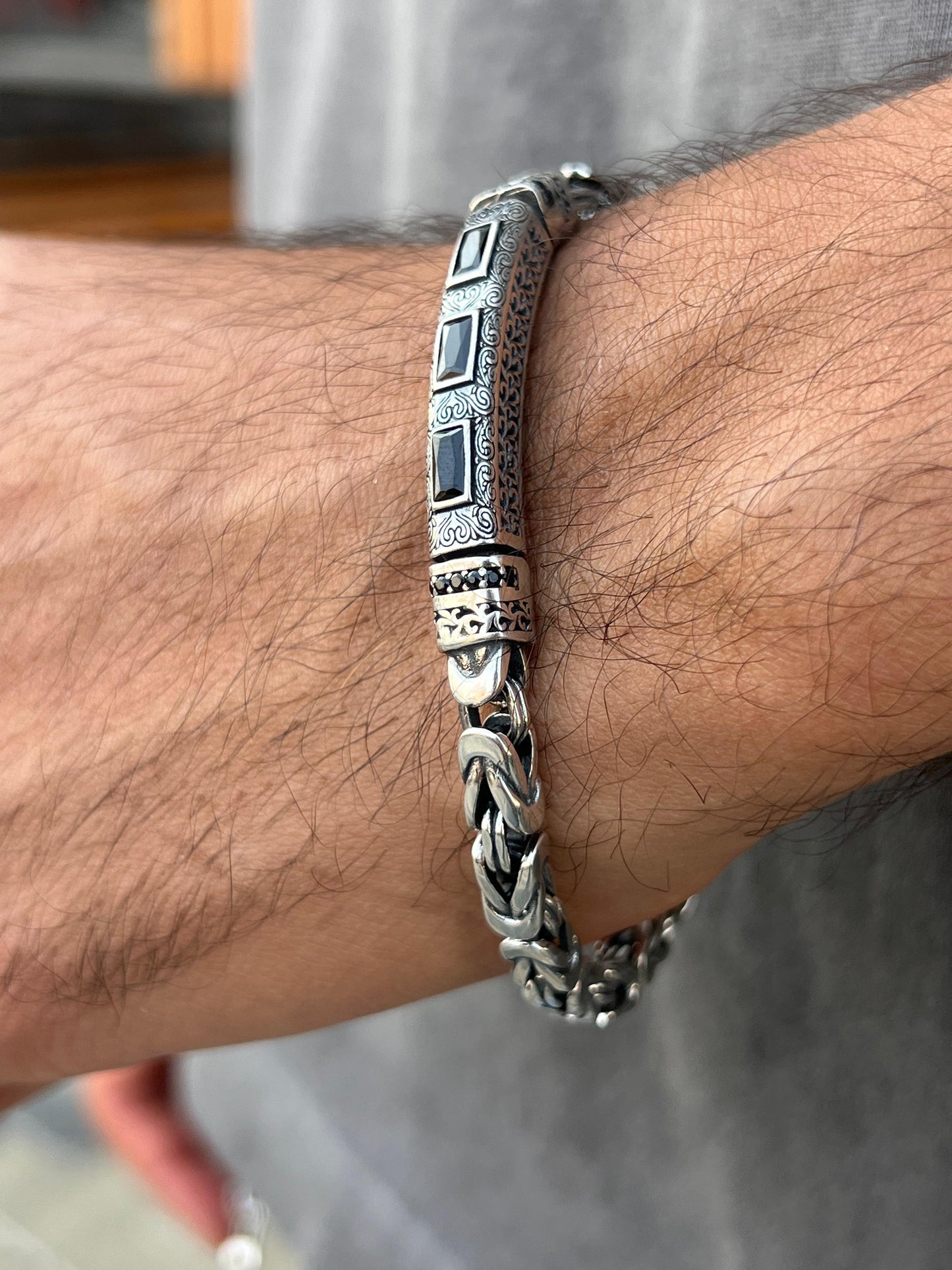 Masculine bracelet-for Men's Sterling Silver 925s (21cm-6mm)