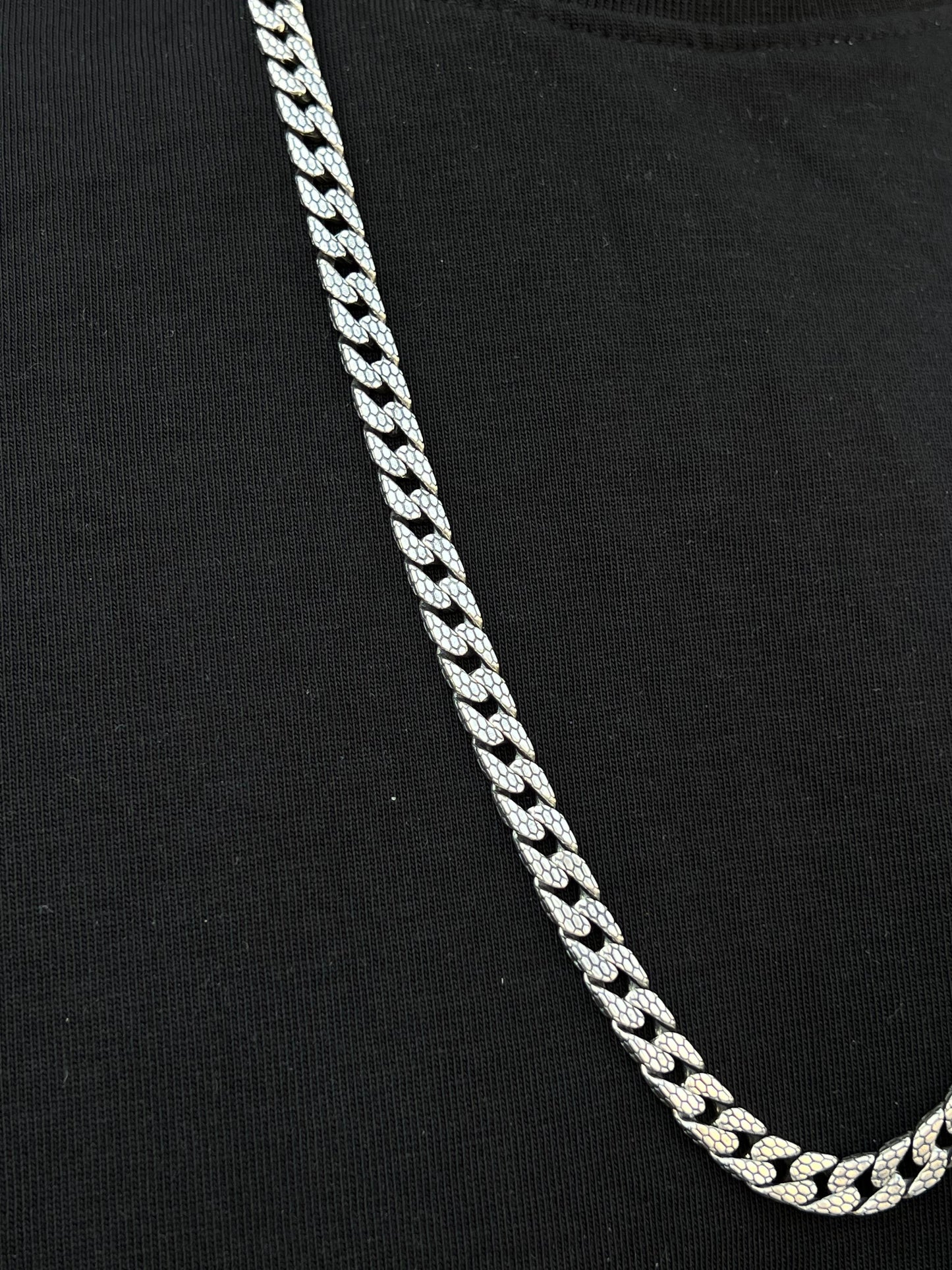 Heavy Grommet Dragon Skin Necklace For Men Sterling Silver - 925