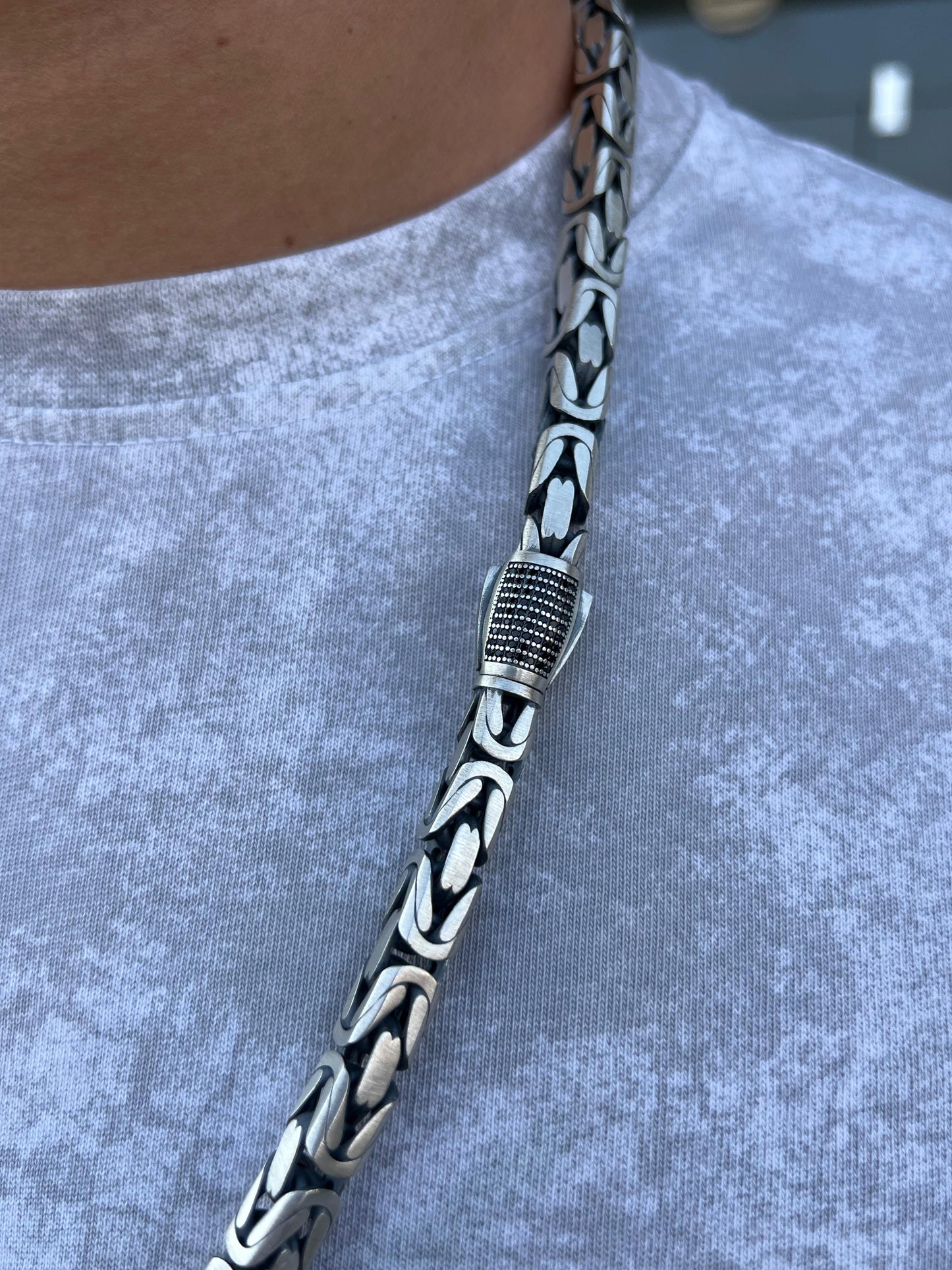 Massive 132g Solid King Chain for Men's Sterling Silver 925s-65cm-7mm