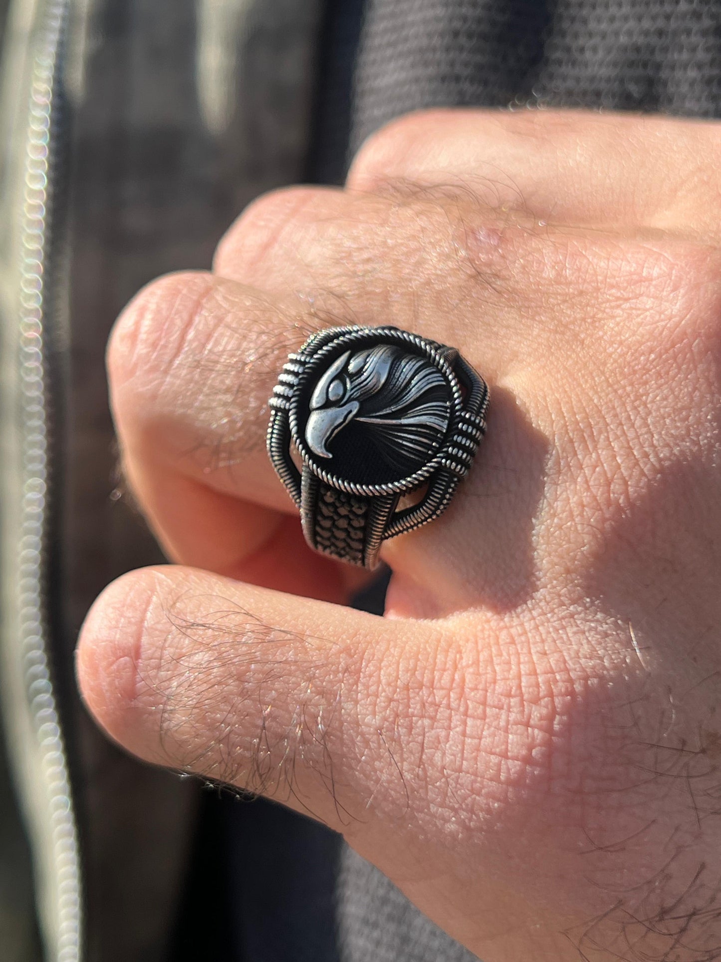 Oxized Eagle Ring -Sterling Silver 925s
