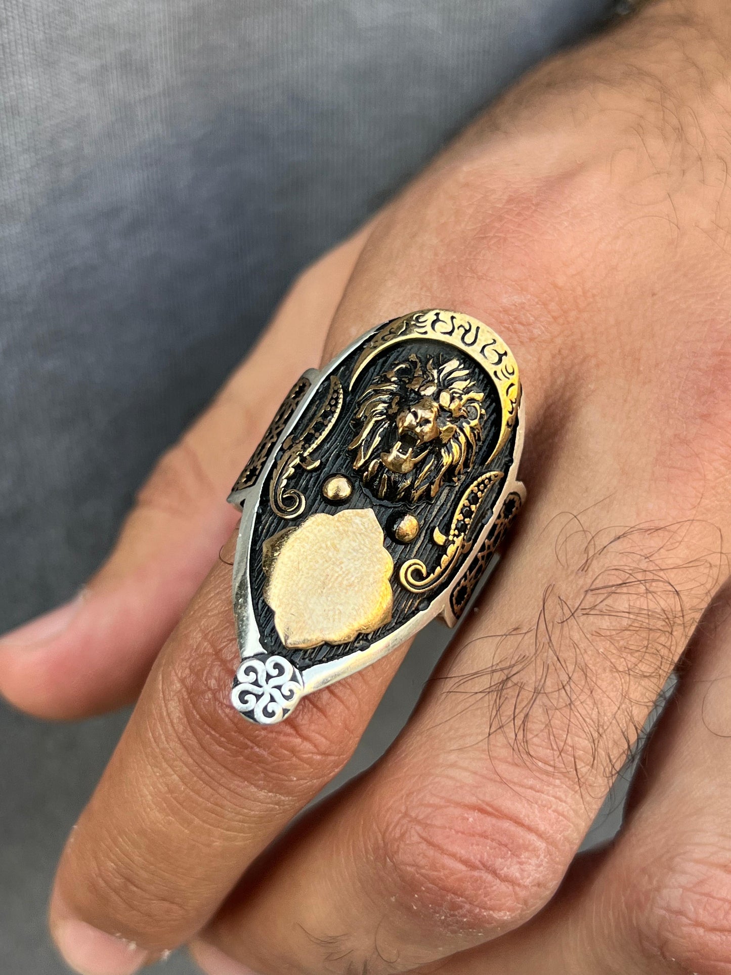 Imperial Roar Ring -for Men's Sterling Silver 925s-Gold Plated