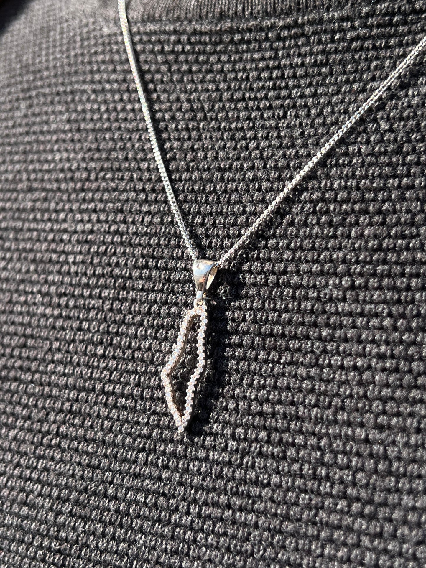 Zirconia Palestine Necklace for Men's Sterling Silver 925s