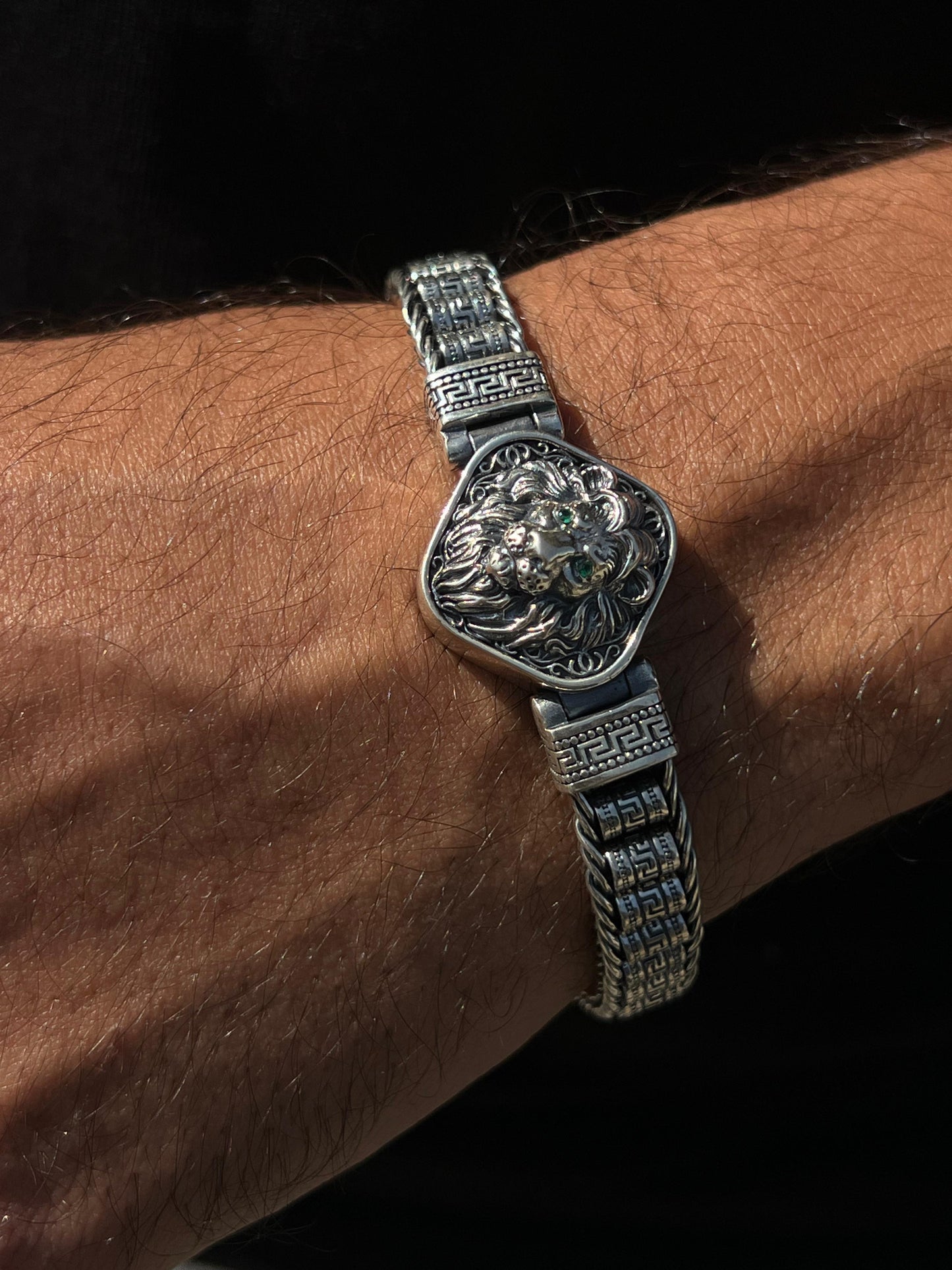 Massive Iconic Lion King Bracelet S925 Sterling Silver-(20cm-9mm)