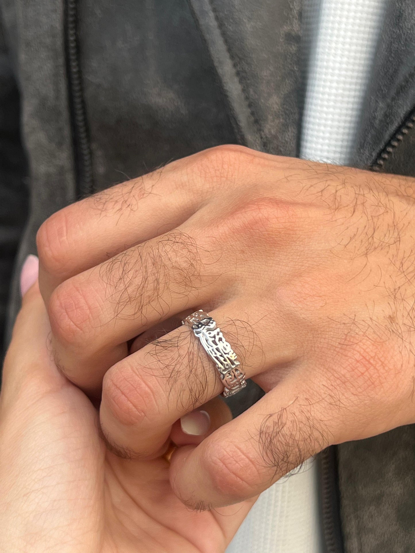 Premium-Thick Couple Band Ring - 925Silver-7mmولك فى القلب مستقر ومقام)؛)