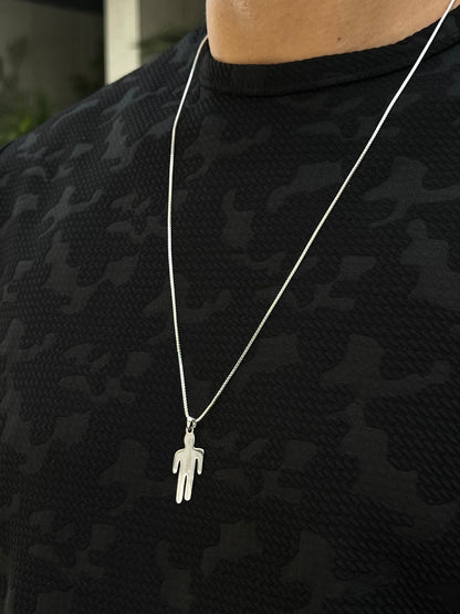 Minimal Human Figure Necklace for Men's Sterling Silver 925s