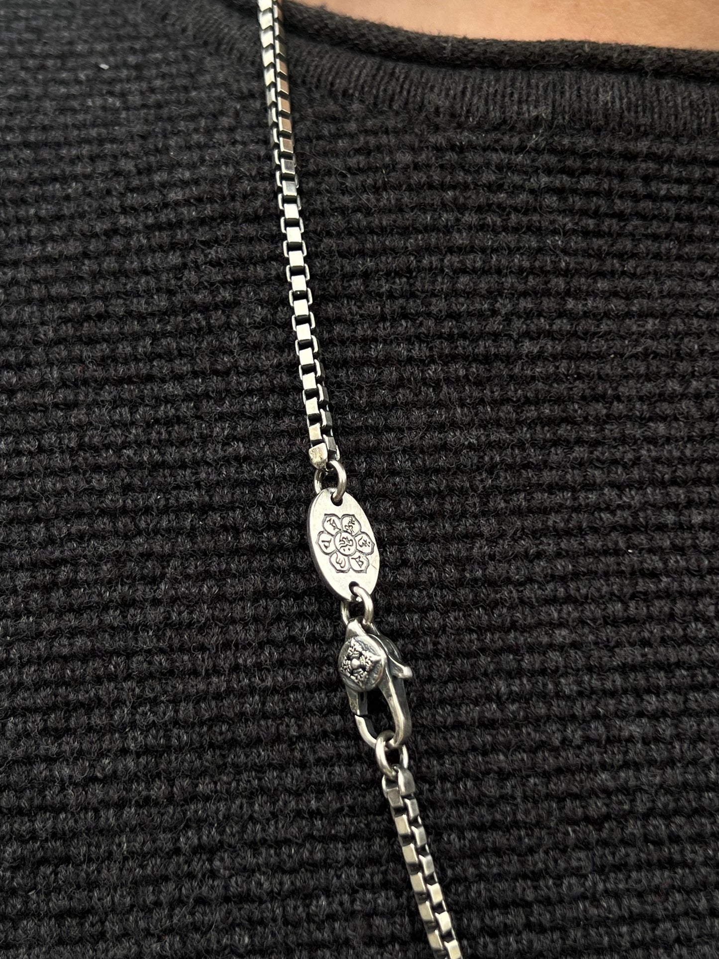 Medium Box Necklace For Men Sterling Silver - 925