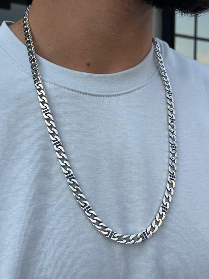 Midnight Grommet Necklace for Men's Sterling Silver 925s-64cm