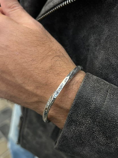 Twisted Heavy Handmade Nomad Bangle-Sterling Silver 925s