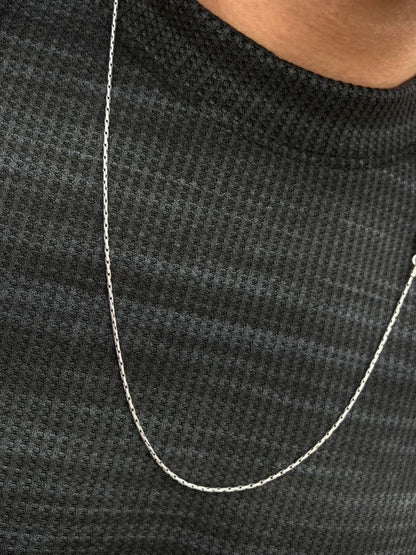 Decent Rune Necklace-Pure Sterling Silver 925s-(64cm-2mm)