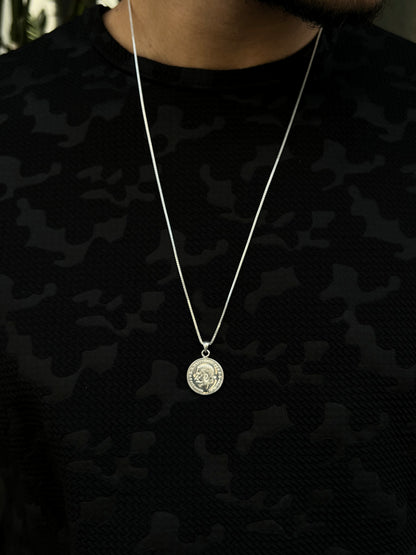 Coin Necklace for Men's Sterling Silver 925s