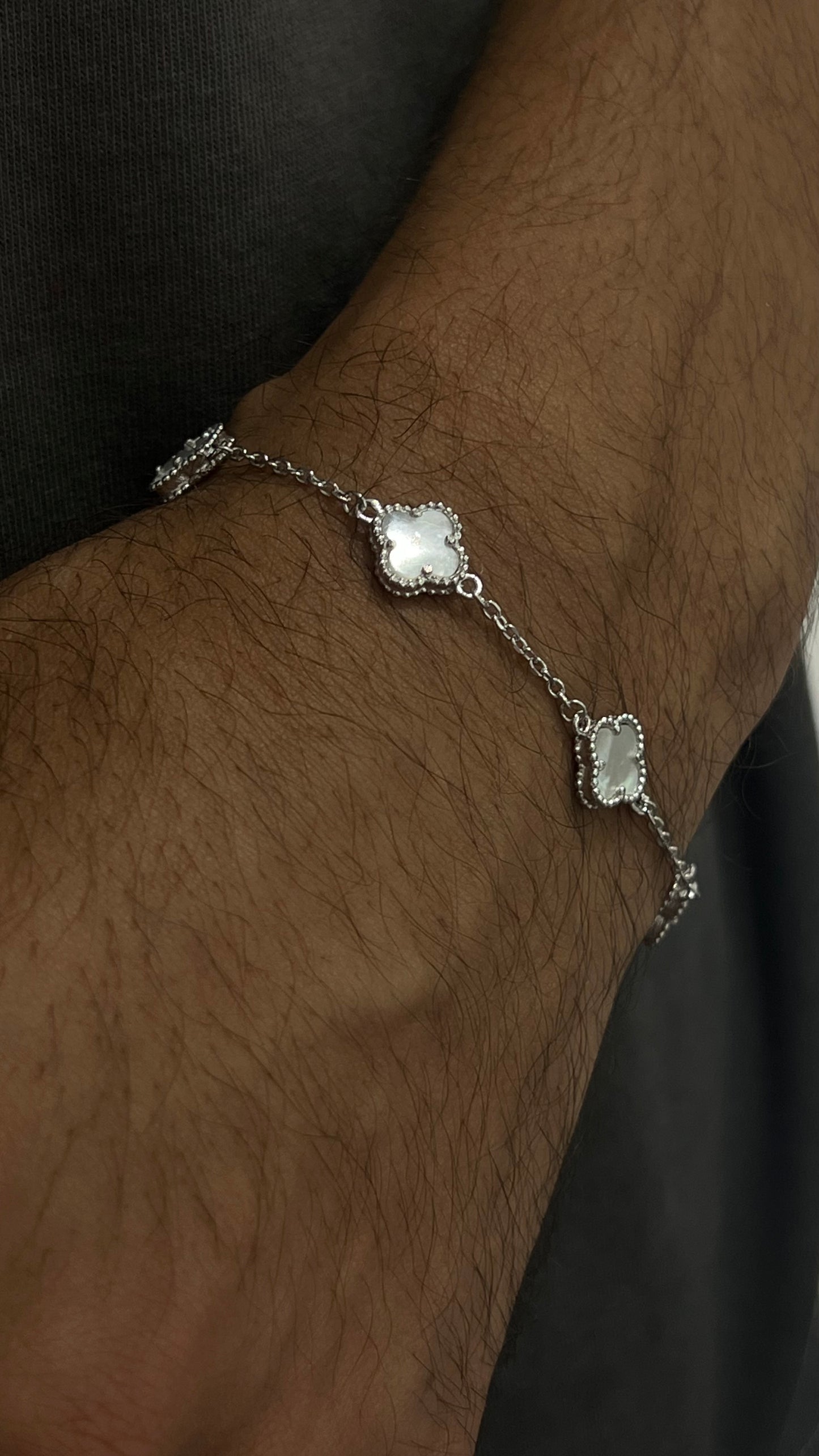 Small White 5 Van Cleef Bracelet In Sterling Silver S925