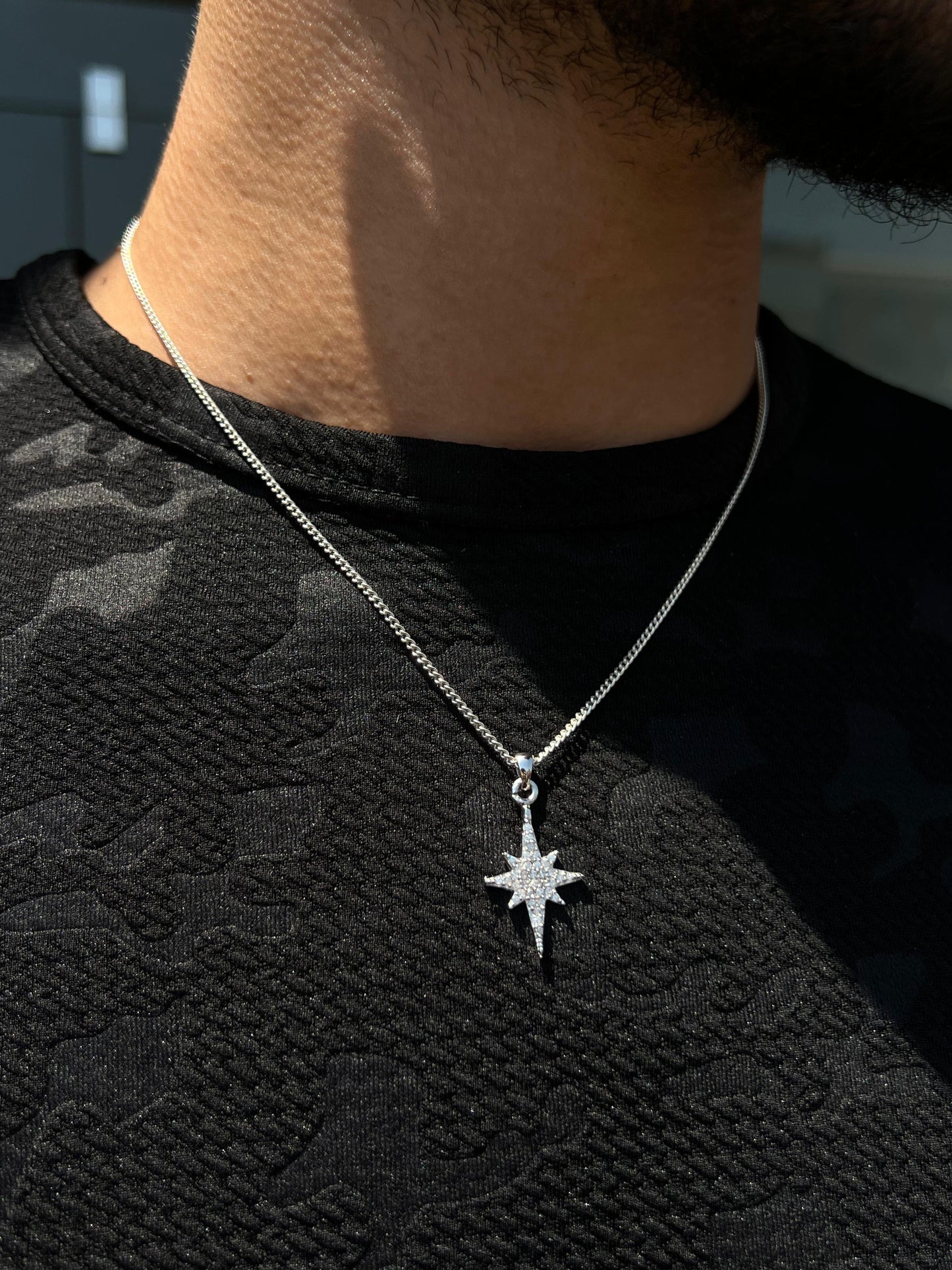 North Star Necklace for Men's Sterling Silver 925s