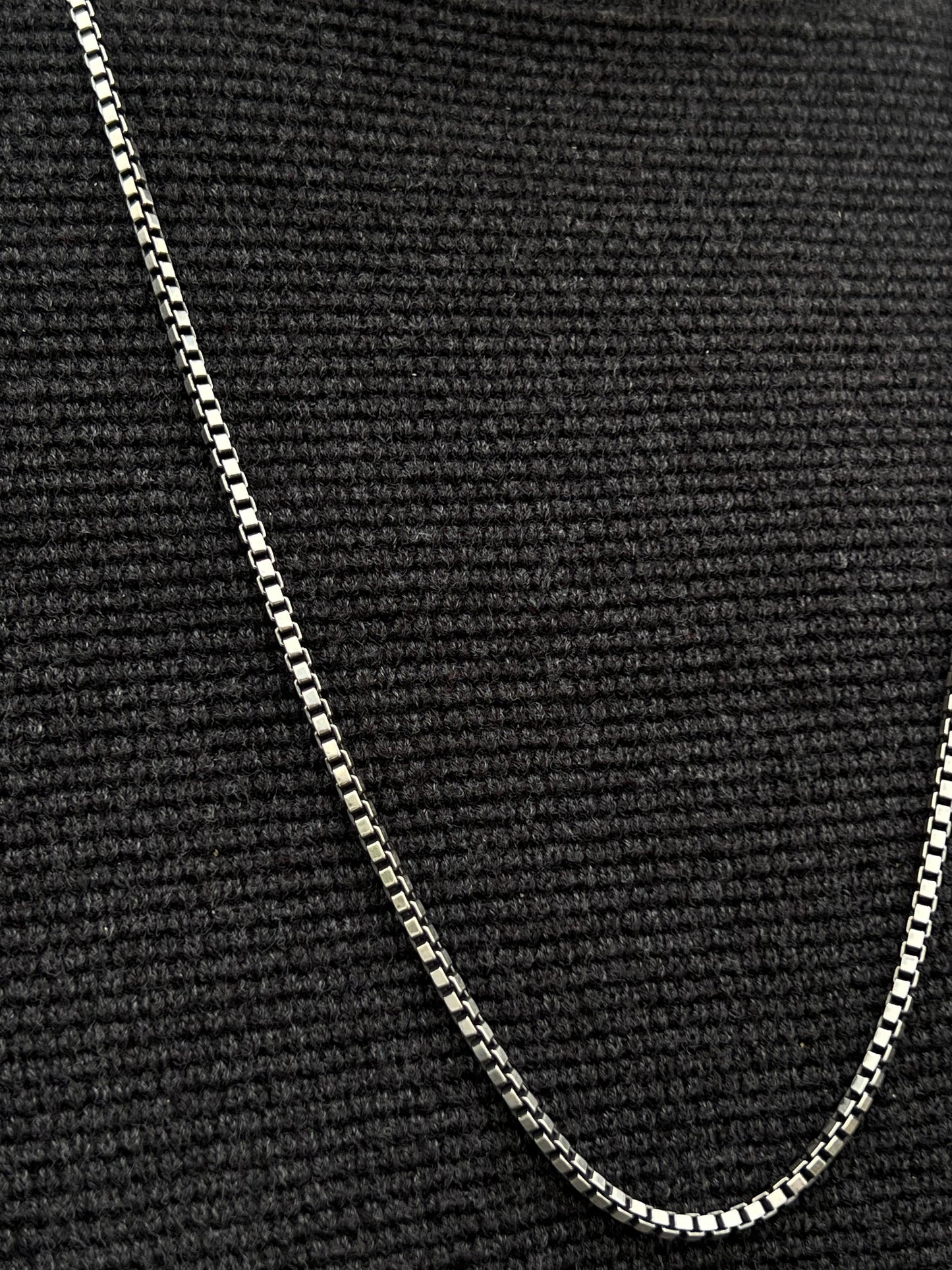 Medium Box Necklace For Men Sterling Silver - 925