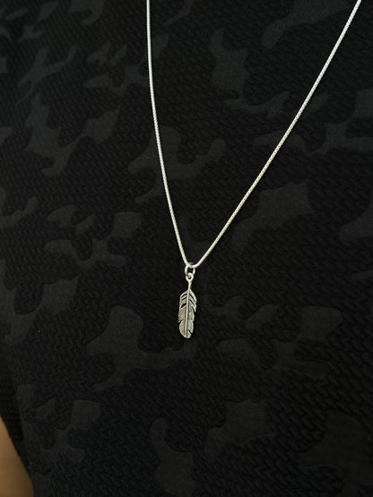 Feather Necklace for Men's Sterling Silver 925s