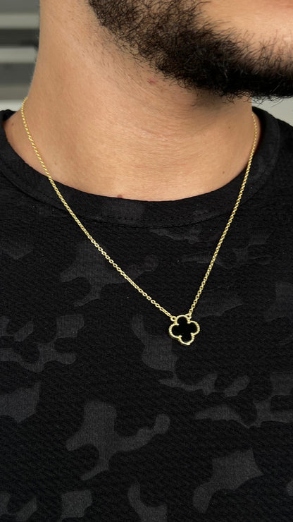 One black van cleef  Necklace-Gold plated/pure silver S925