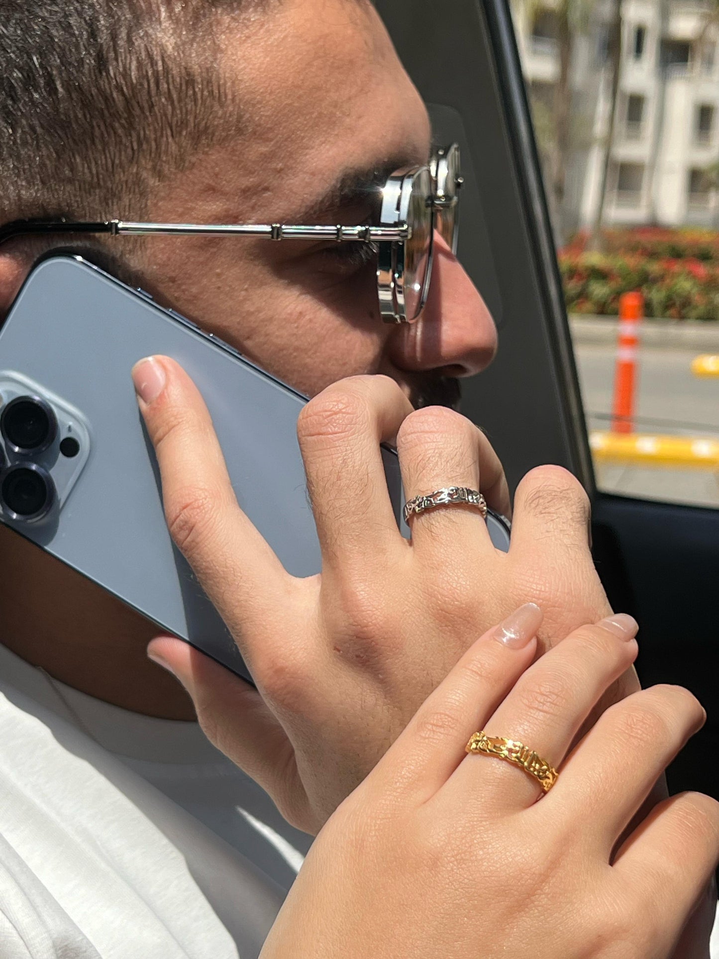 Slim Couple Band Ring - 925Silver- 5mm
 (لقد جمعنا الحب فمن يفرقنا)