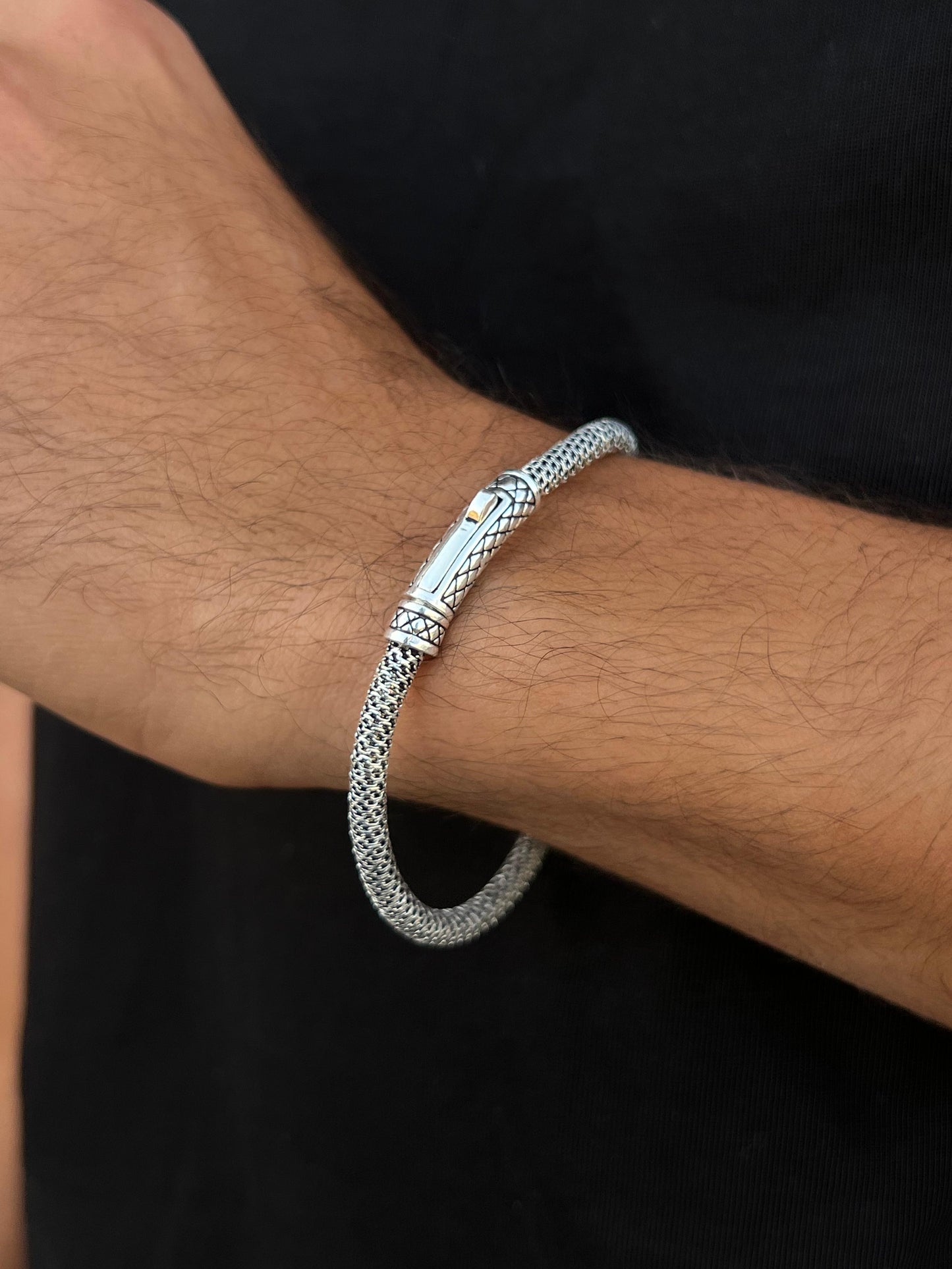 Viper Chain Bracelet for Men's Sterling Silver 925s-(20.5cm-5mm)