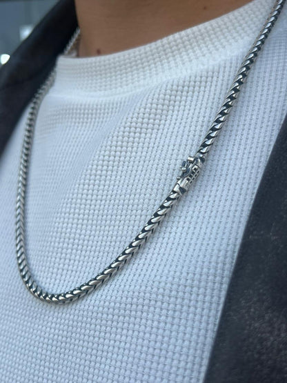 Snug Arrow Flow Necklace for Men's Sterling Silver 925s-(60cm-5mm)