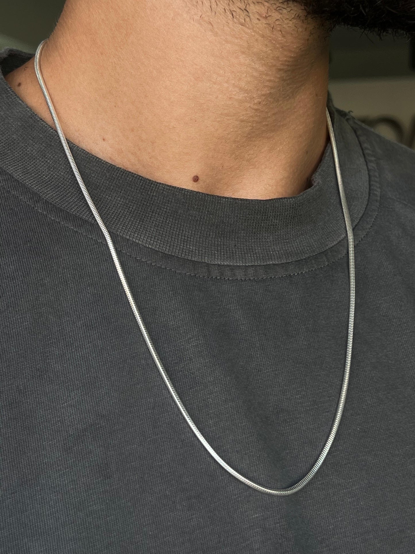 Rattail chain For Men Sterling Silver - 925- 2 Sizes