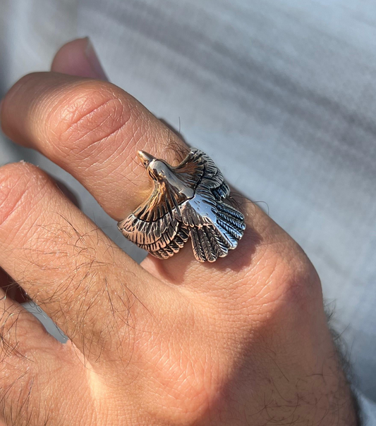 Gold Falcon Ring-Free Size -Sterling Silver 925s