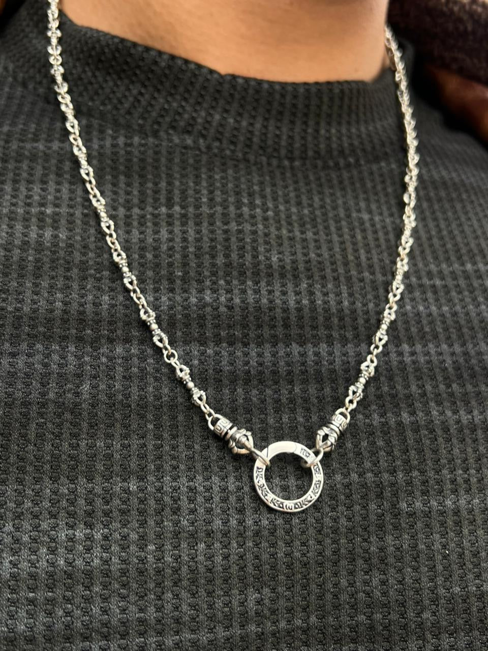 Odin Ring Necklace-Pure Sterling Silver 925s-60cm
