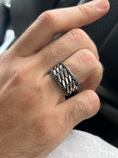 Zirconia Weave  Engagement Ring in Sterling Silver 925s