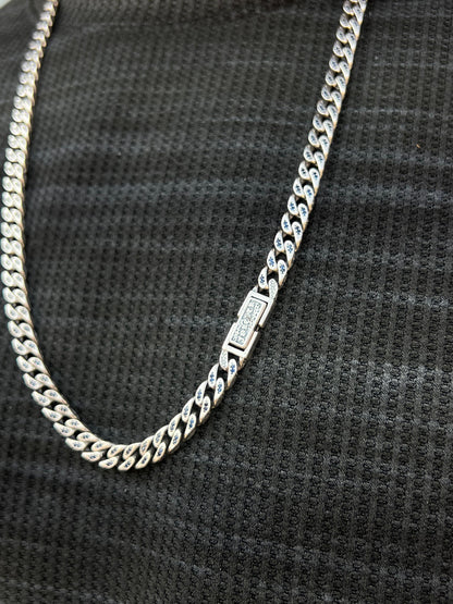 Midnight Grommet Necklace for Men's Sterling Silver 925s-(70cm-12mm)