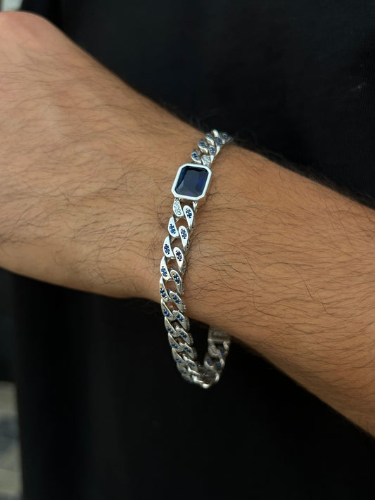 Royal Stone Bracelet for Men's Sterling Silver 925s-22cm
