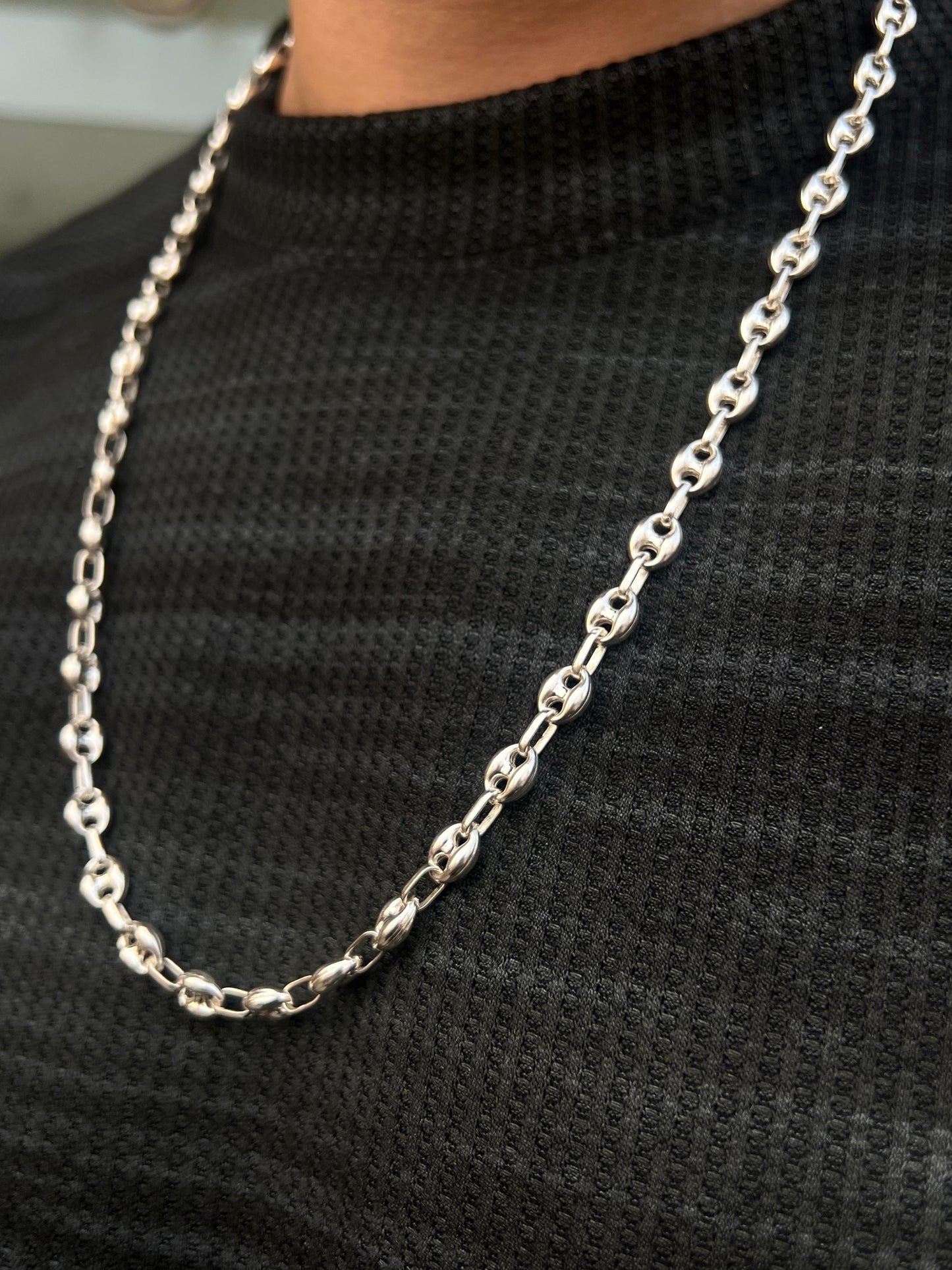Link Chain Necklace Sterling Silver 925s (65cm-7mm)