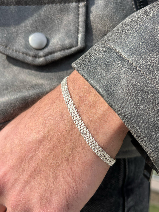 Double Bismark-S925 Sterling Silver Bracelet for men