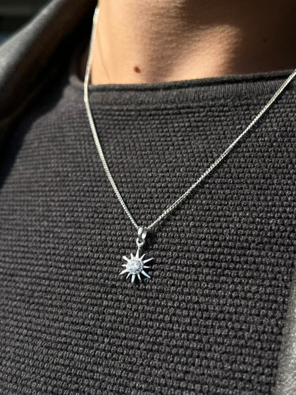 Sun Necklace for Men's Sterling Silver 925s