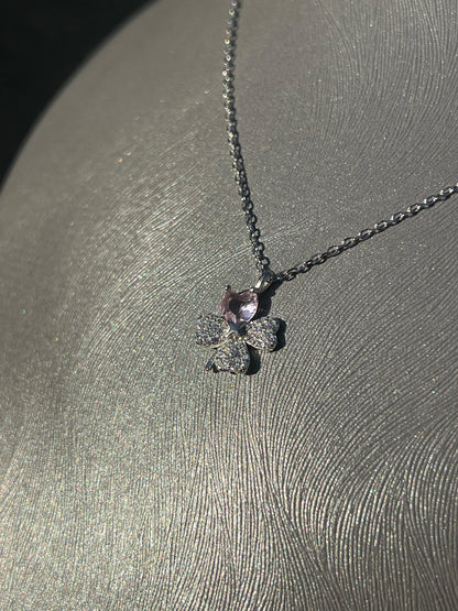 Flower Zirconia Necklace in Sterling Silver 925s