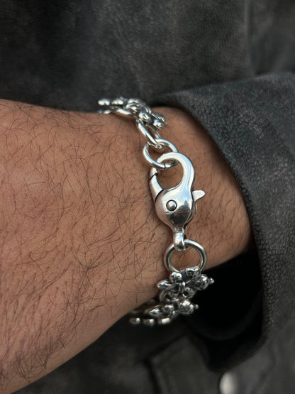 Fleur-de-lis bracelet-in Sterling Silver 925s| 20cm-18mm