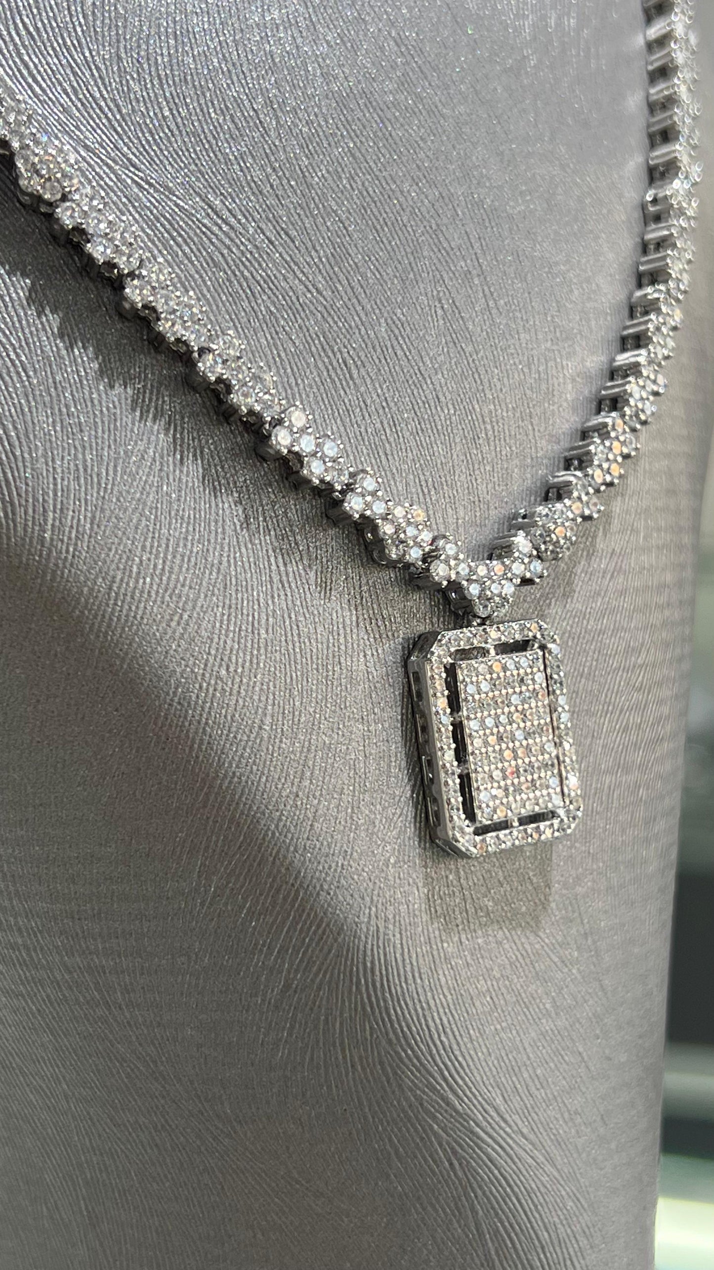 Sparkling Square Set In Italian Sterling Silver 925