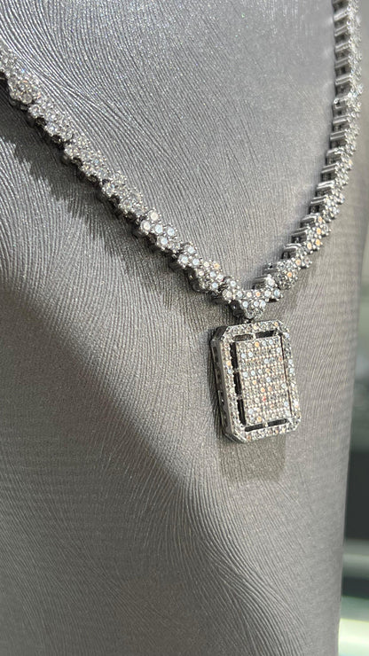 Sparkling Square Set In Italian Sterling Silver 925