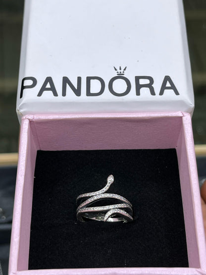 Sparkling Snake Ring-silver 925