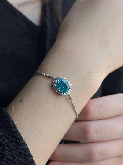 Ocean Zirconia Bracelet -in Sterling Silver -925