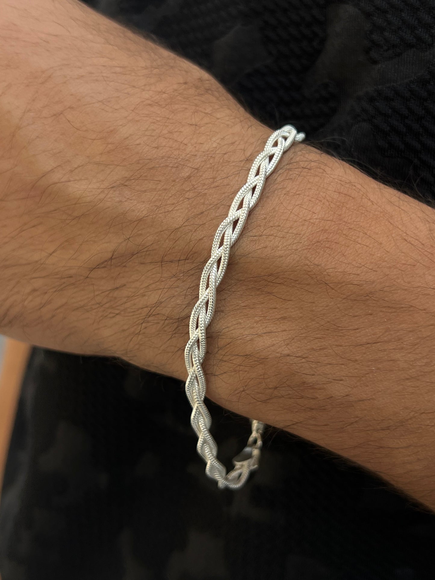Twist of Silver – Braided Chain Bracelet- S925