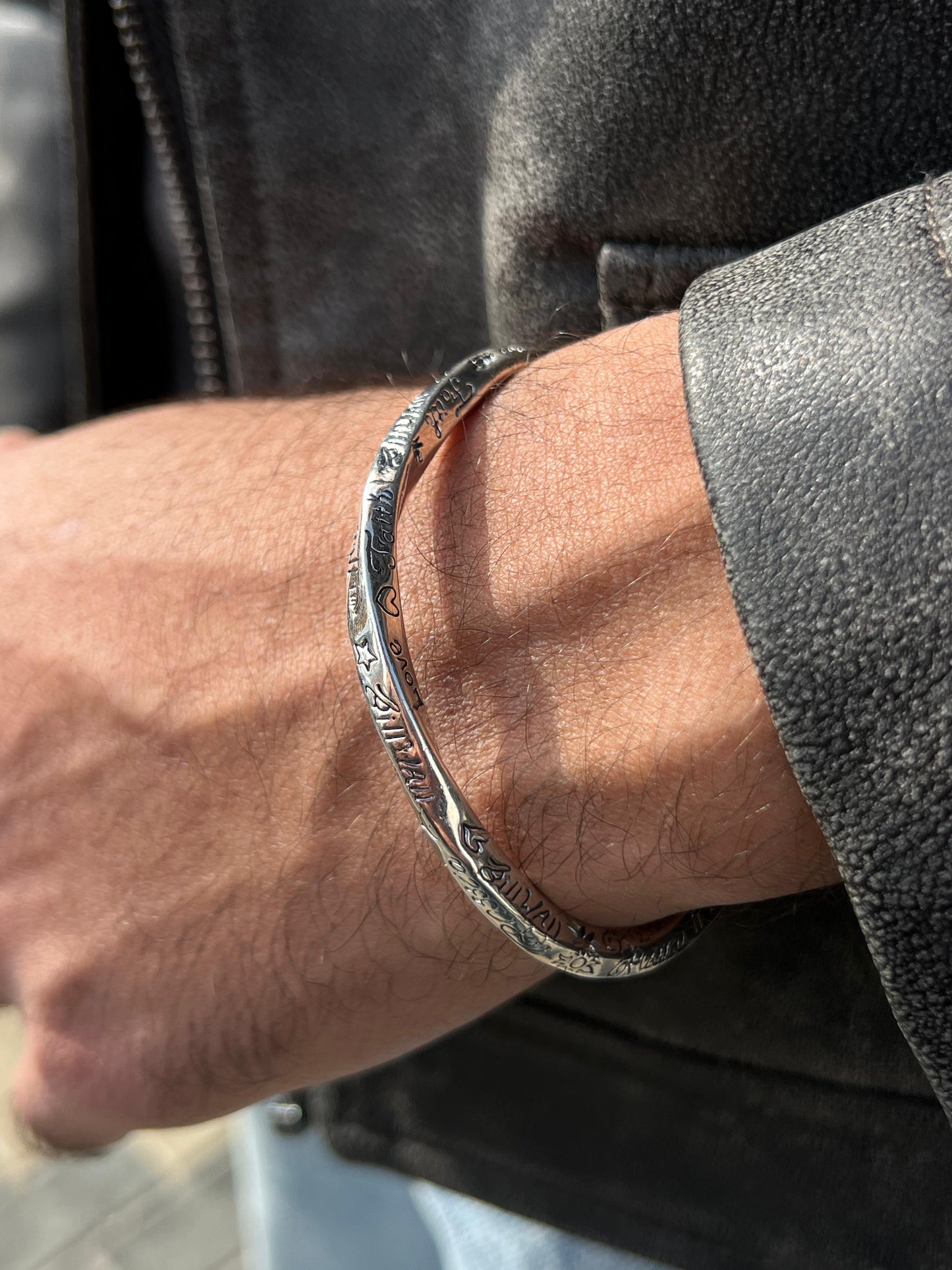 Twisted Heavy Handmade Nomad Bangle-Sterling Silver 925s