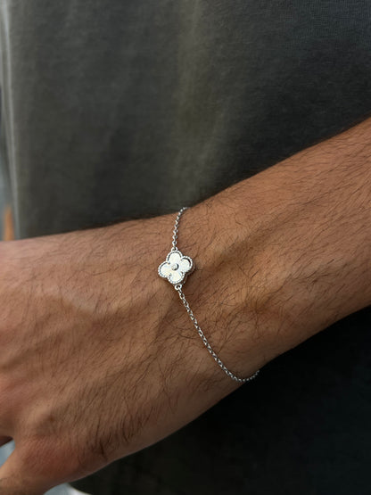 Diamond cut 1 Van Cleef Bracelet in Italian Silver S925