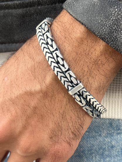 Limited Edition Double King✖️Arrow S925 Sterling Silver Bracelet -(22cm-11mm)