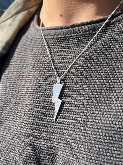 Zirconia Volt Necklace for Men's Sterling Silver 925s