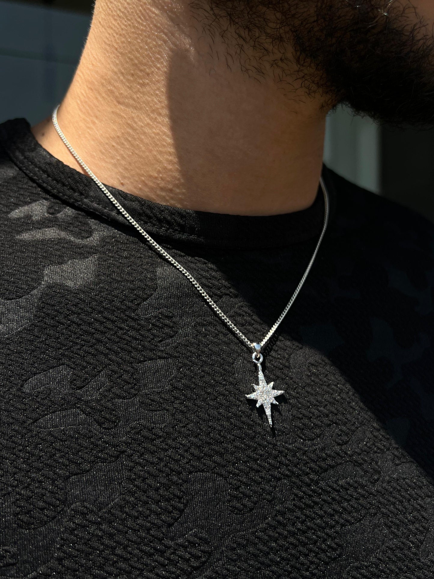 North Star Necklace for Men's Sterling Silver 925s