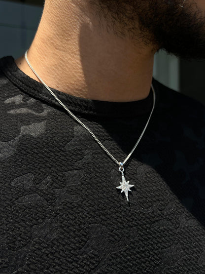 North Star Necklace for Men's Sterling Silver 925s