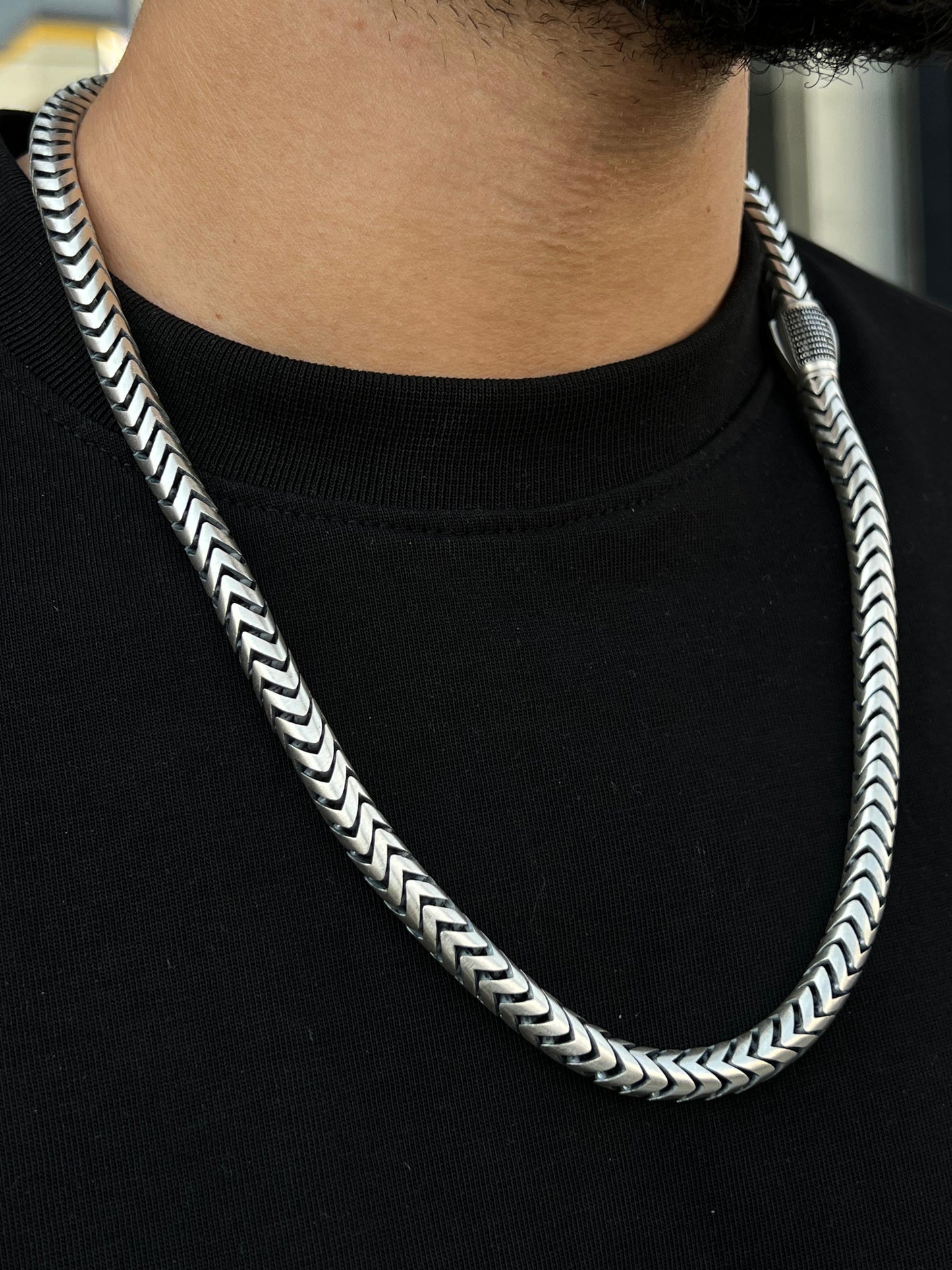 Arrow Flow Necklace for Men's Sterling Silver 925s-60cm-8mm